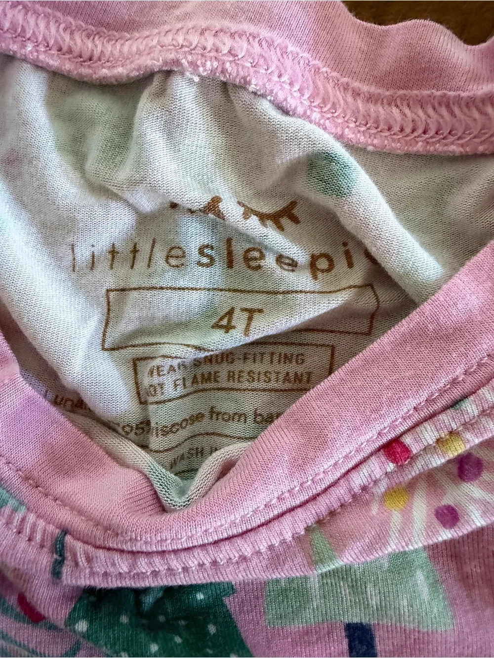 Little Sleepies Pink Christmas Tree Pajamas, 4T